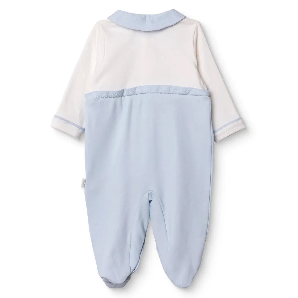 Bebetto Boys Footed Sleepsuit Snap Fastening Little Boss Shirt Collar Full Length Long Sleeve - Blue | Luxury Home Accessories | Heulog Glow
