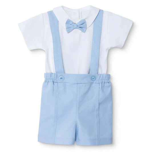 Bebetto Boys Short Dungarees & T-shirt Snap Fastening Little Boss Shirt Collar Short Length Short Sl - Blue | Luxury Home Accessories | Heulog Glow