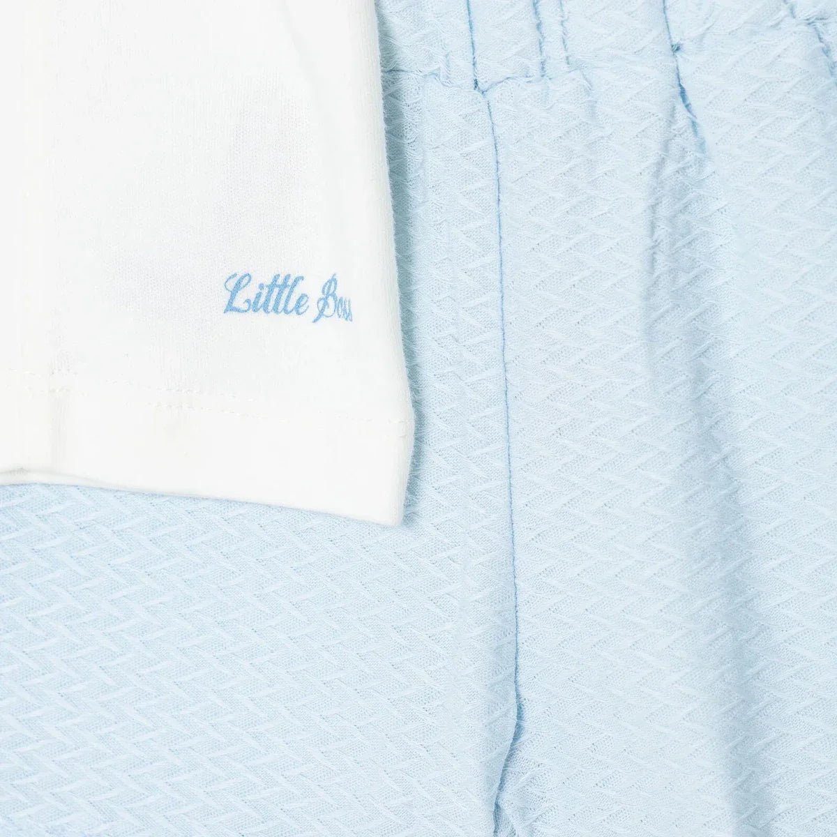 Bebetto Boys T-shirt & Shorts Set Snap Fastening Little Boss Shirt Collar Short Length Short Sleeve - Blue | Luxury Home Accessories | Heulog Glow