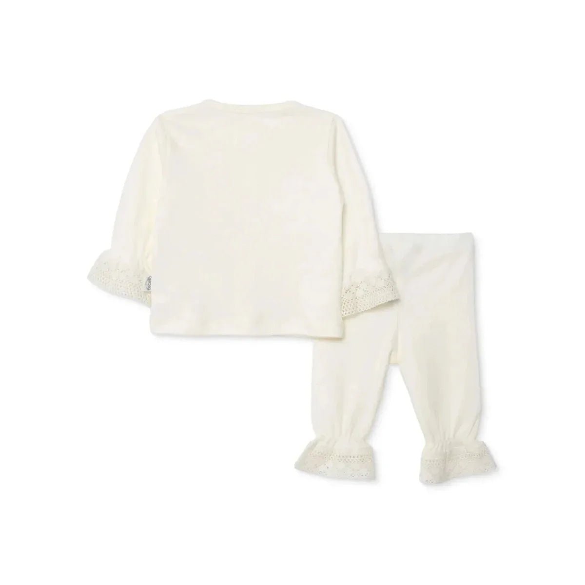 Bebetto Girls Cardigan & Footless Bottom Set Snap Fastening Ceremony Crew Neck Full Length Long Slee - Ecru | Luxury Home Accessories | Heulog Glow