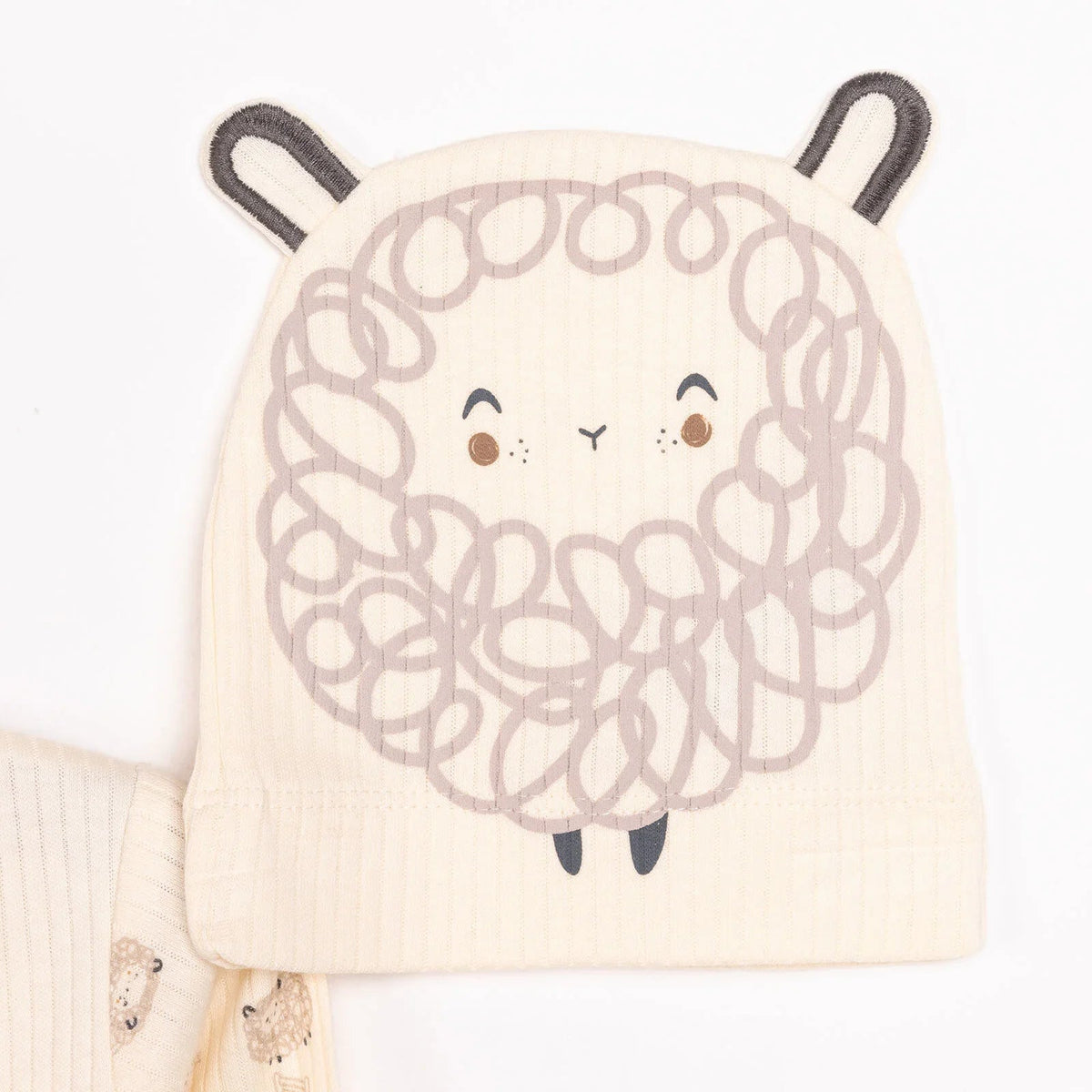 Bebetto Newborn Baby Girl Top-Footed Jumpsuit- Hat - Ecru | Luxury Home Accessories | Heulog Glow