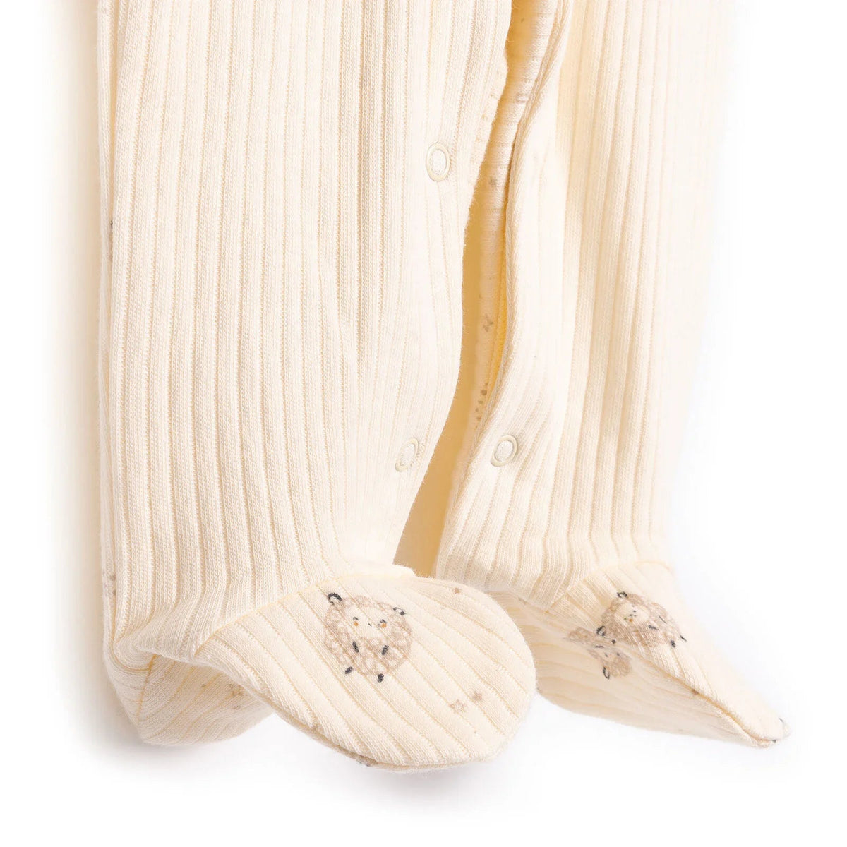 Bebetto Newborn Organic Little Lamp Footed Jumpsuit - Ecru | Luxury Home Accessories | Heulog Glow