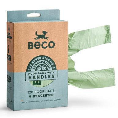 Beco Mint Scented Recycled Poop Bags with Handles x120 Pack | Luxury Home Accessories | Heulog Glow