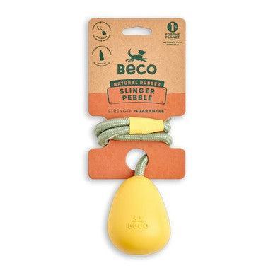 Beco Natural Rubber Pebble Slinger Toy for Fetch Yellow | Luxury Home Accessories | Heulog Glow