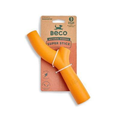 Beco Natural Rubber Super Stick Dog Toy Orange | Luxury Home Accessories | Heulog Glow