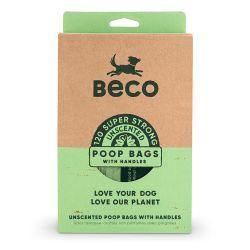 Beco Poop Bags Unscented with Handles 120 Pack, 120's | Luxury Home Accessories | Heulog Glow