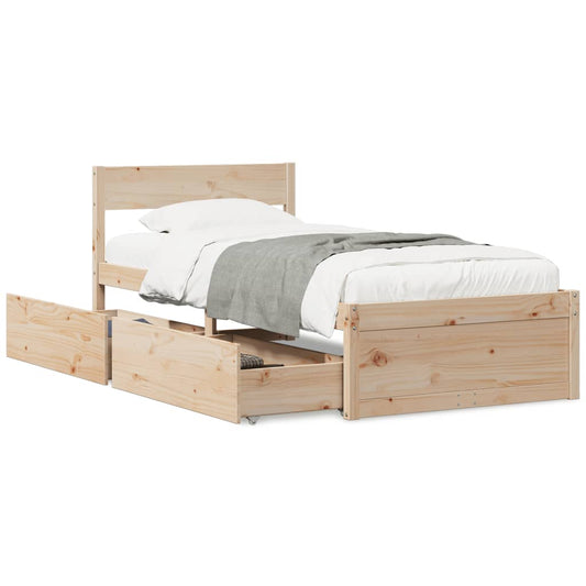 Bed Frame without Mattress 90x200 cm Solid Wood Pine | Luxury Home Accessories | Heulog Glow