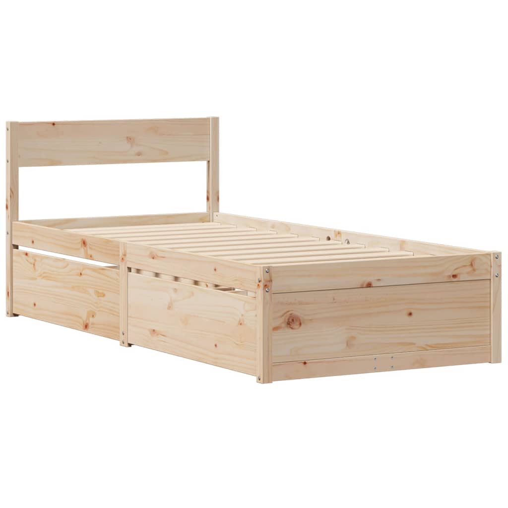 Bed Frame without Mattress 90x200 cm Solid Wood Pine | Luxury Home Accessories | Heulog Glow