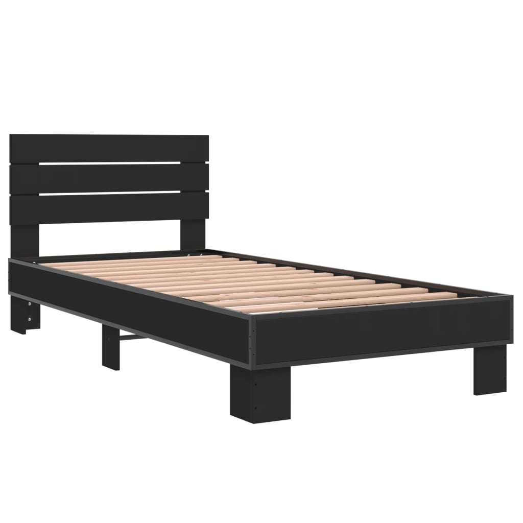 Bed Frame without Mattress Black 90x200 cm | Luxury Home Accessories | Heulog Glow