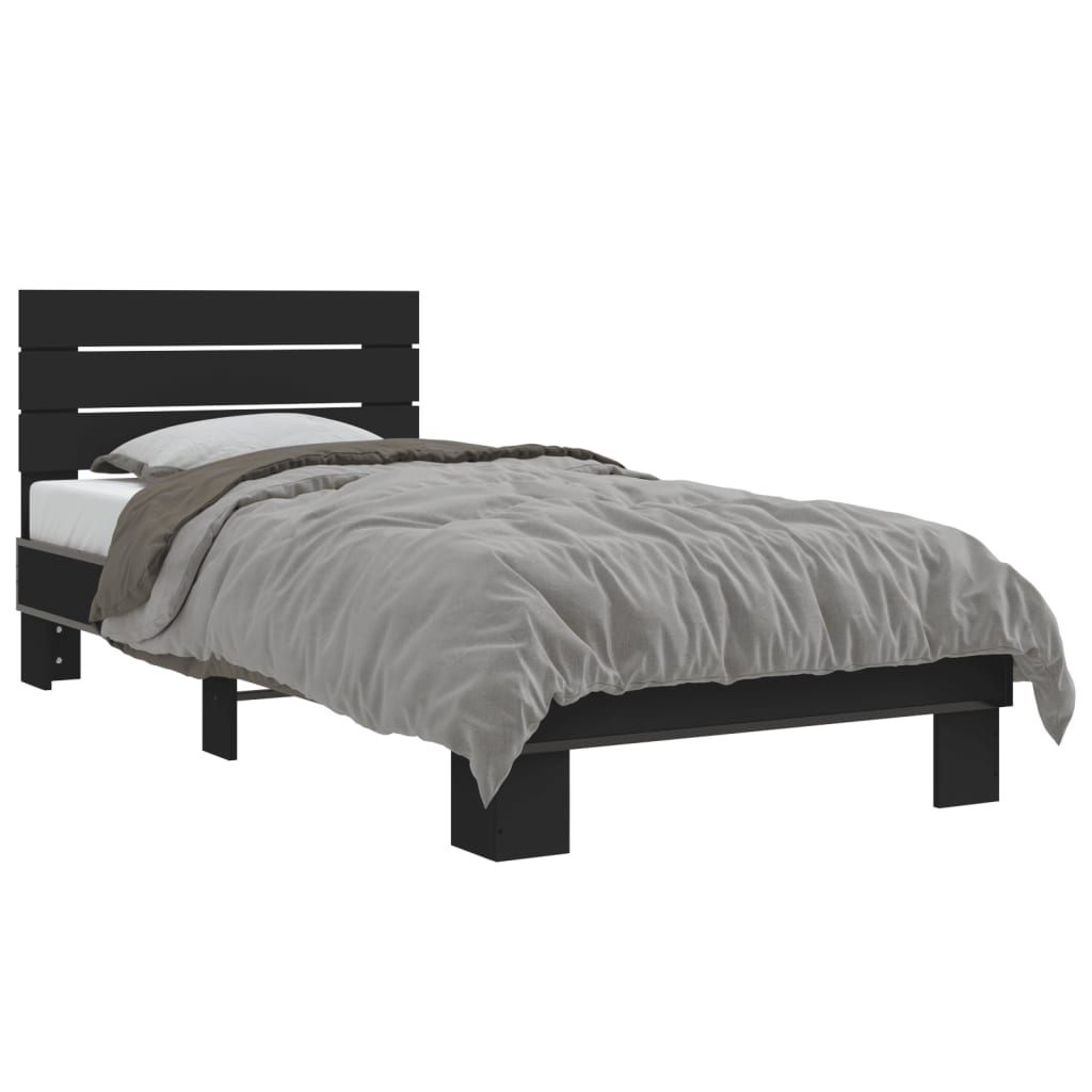 Bed Frame without Mattress Black 90x200 cm | Luxury Home Accessories | Heulog Glow