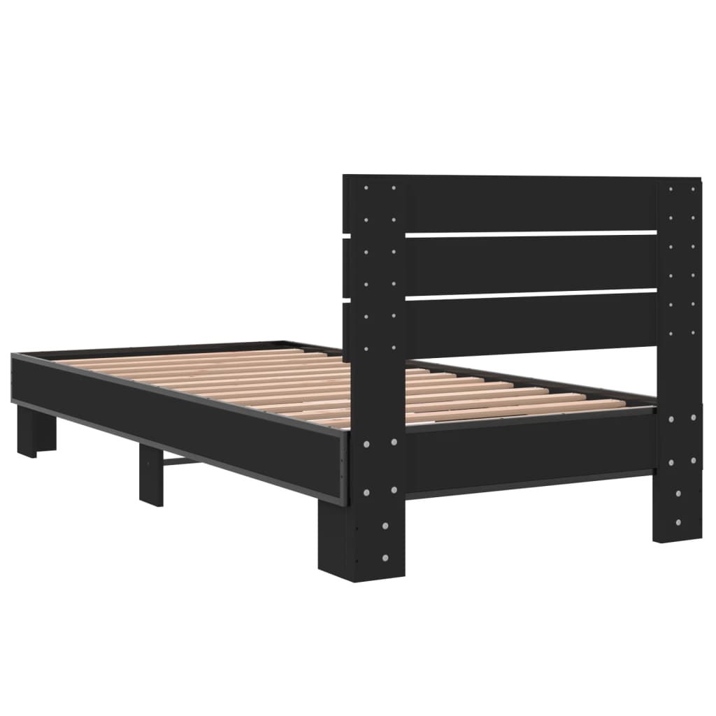 Bed Frame without Mattress Black 90x200 cm | Luxury Home Accessories | Heulog Glow