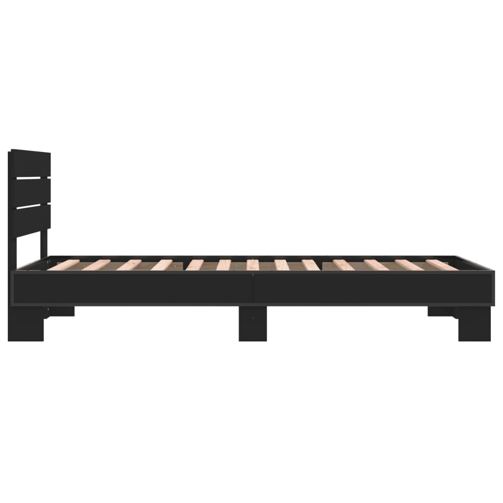 Bed Frame without Mattress Black 90x200 cm | Luxury Home Accessories | Heulog Glow