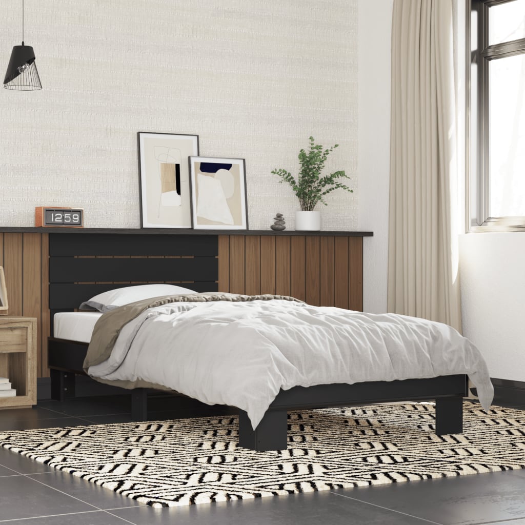 Bed Frame without Mattress Black 90x200 cm | Luxury Home Accessories | Heulog Glow