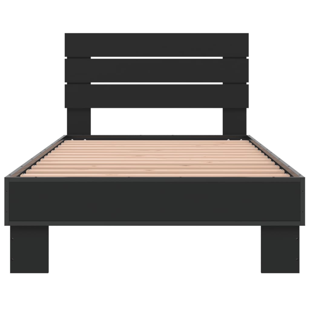 Bed Frame without Mattress Black 90x200 cm | Luxury Home Accessories | Heulog Glow