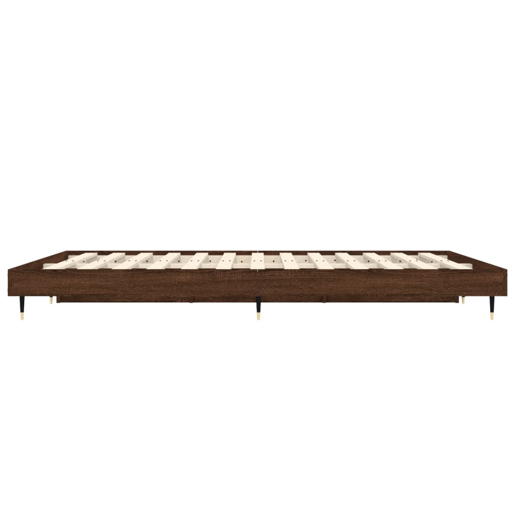 Bed Frame without Mattress Brown Oak 120x190 cm Small Double Engineered Wood | Luxury Home Accessories | Heulog Glow