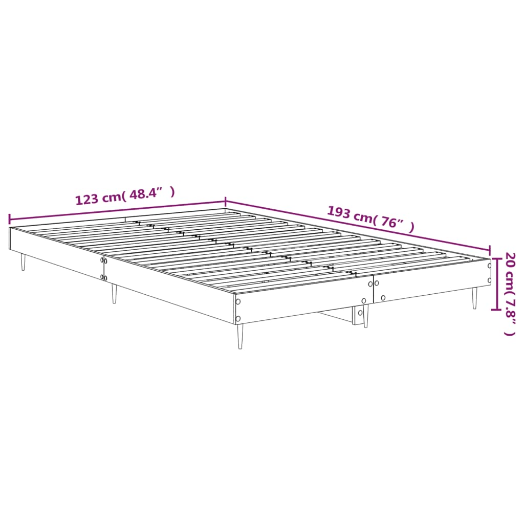 Bed Frame without Mattress Brown Oak 120x190 cm Small Double Engineered Wood | Luxury Home Accessories | Heulog Glow