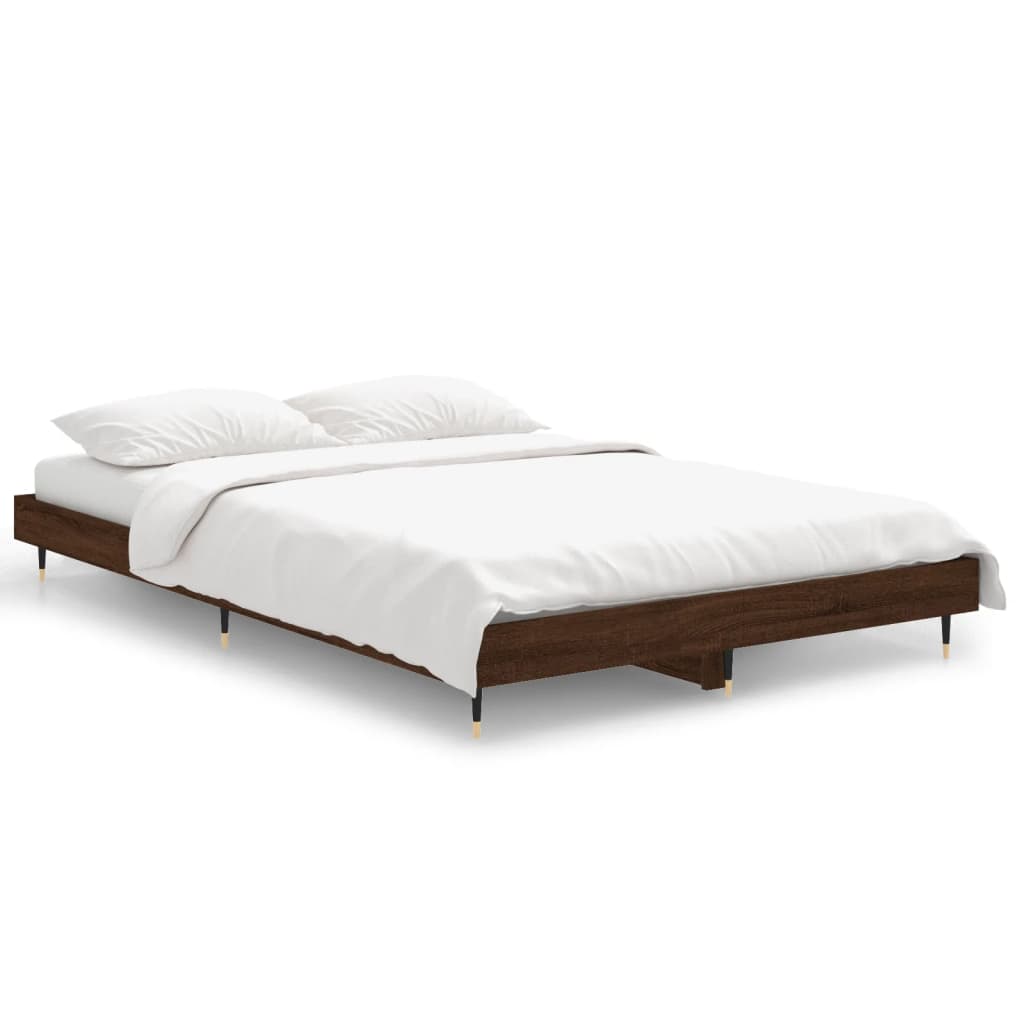 Bed Frame without Mattress Brown Oak 120x190 cm Small Double Engineered Wood | Luxury Home Accessories | Heulog Glow