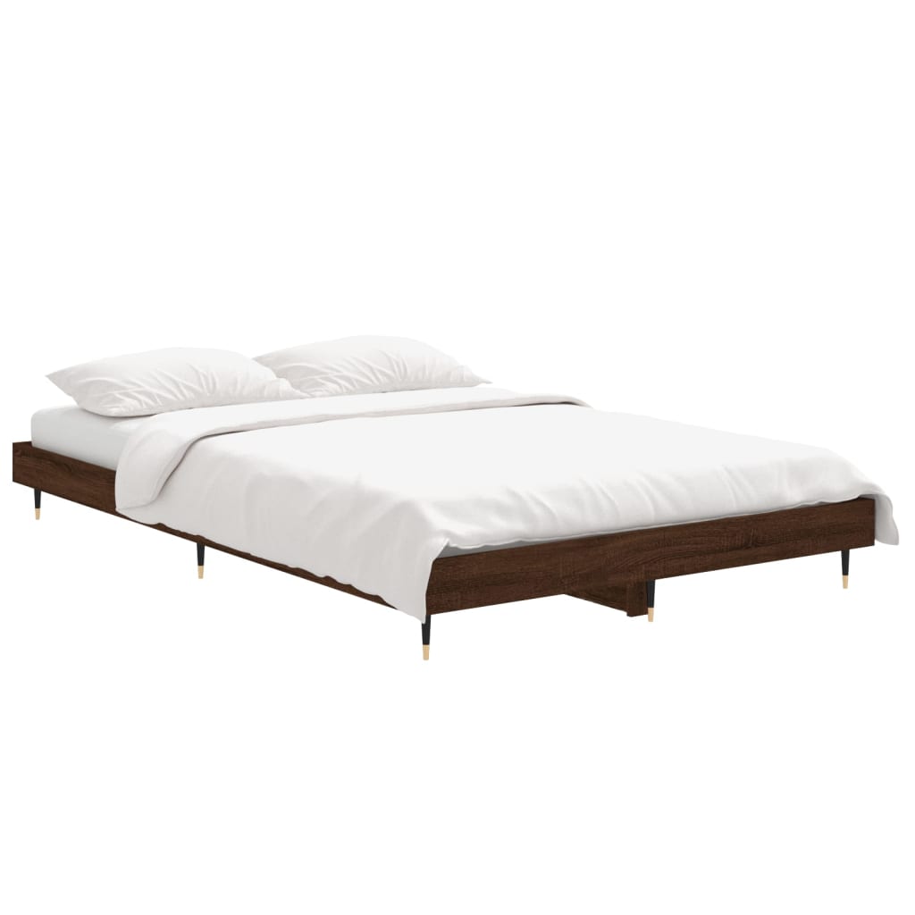 Bed Frame without Mattress Brown Oak 120x190 cm Small Double Engineered Wood | Luxury Home Accessories | Heulog Glow