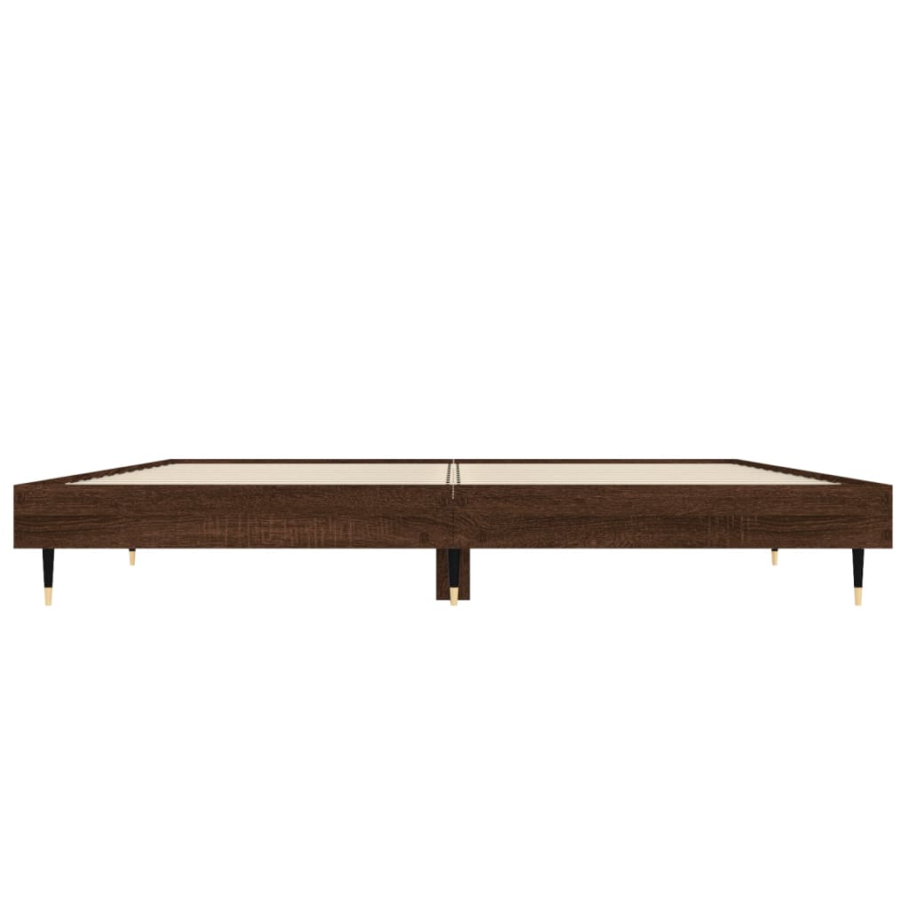 Bed Frame without Mattress Brown Oak 120x190 cm Small Double Engineered Wood | Luxury Home Accessories | Heulog Glow