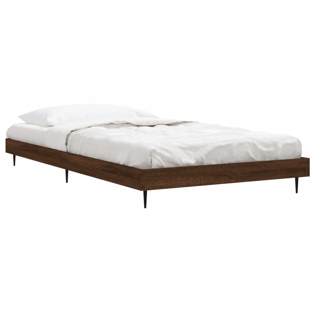 Bed Frame without Mattress Brown Oak 90x200 cm Engineered Wood | Luxury Home Accessories | Heulog Glow