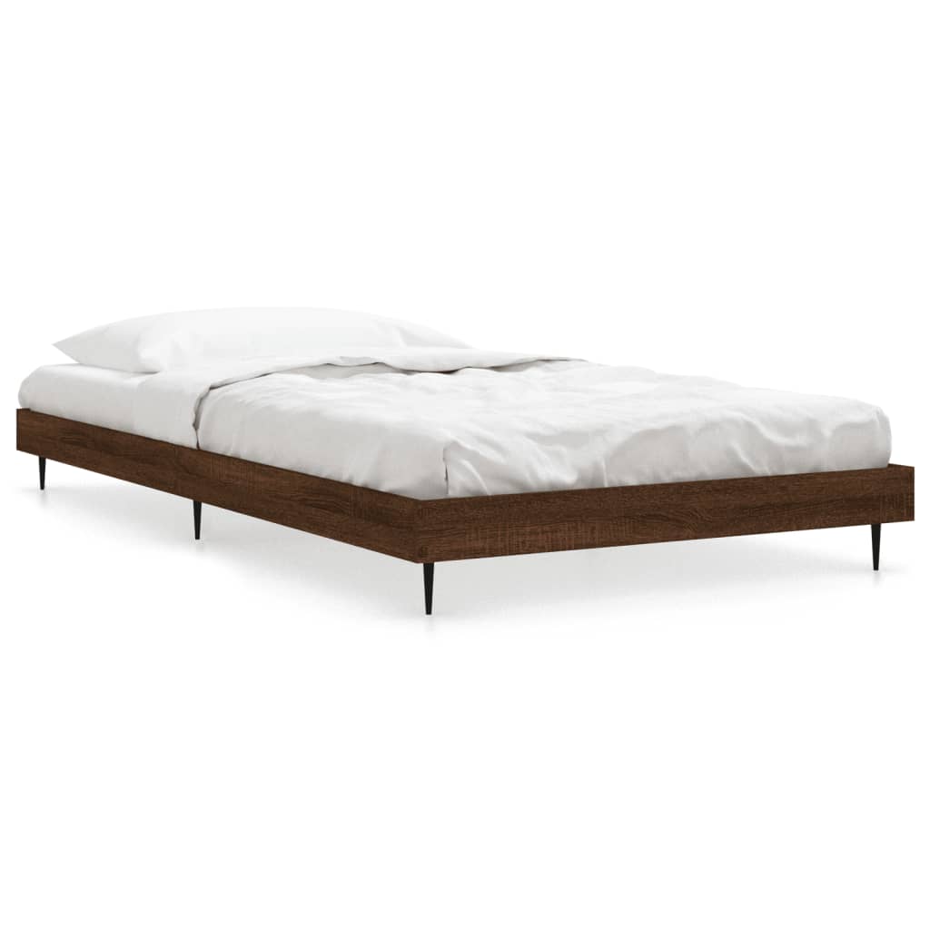 Bed Frame without Mattress Brown Oak 90x200 cm Engineered Wood | Luxury Home Accessories | Heulog Glow