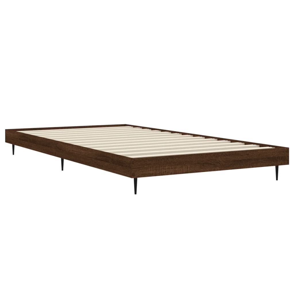 Bed Frame without Mattress Brown Oak 90x200 cm Engineered Wood | Luxury Home Accessories | Heulog Glow
