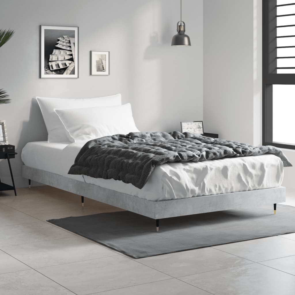 Bed Frame without Mattress Concrete Grey 100x200 cm | Luxury Home Accessories | Heulog Glow