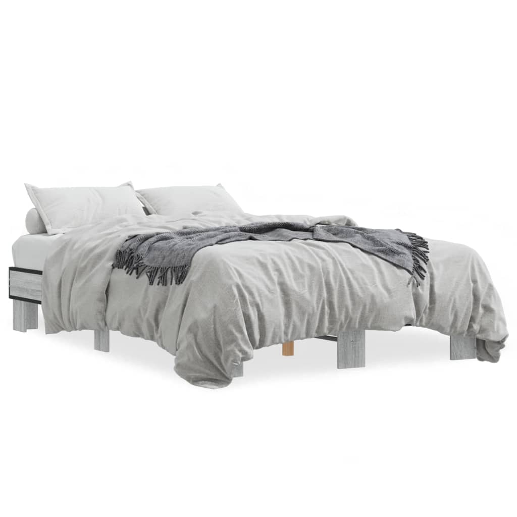 Bed Frame without Mattress Grey Sonoma 140x200 cm | Luxury Home Accessories | Heulog Glow