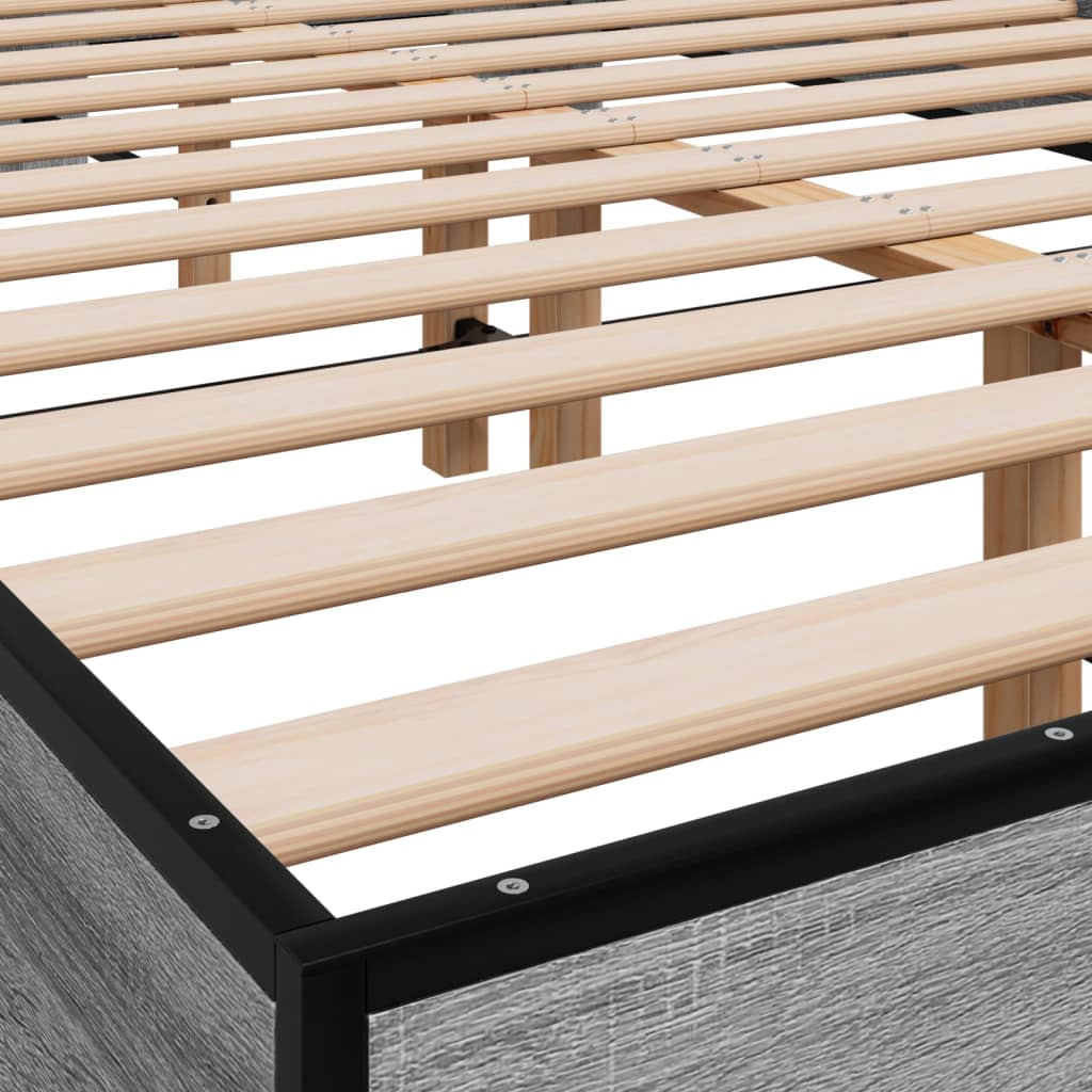 Bed Frame without Mattress Grey Sonoma 140x200 cm | Luxury Home Accessories | Heulog Glow
