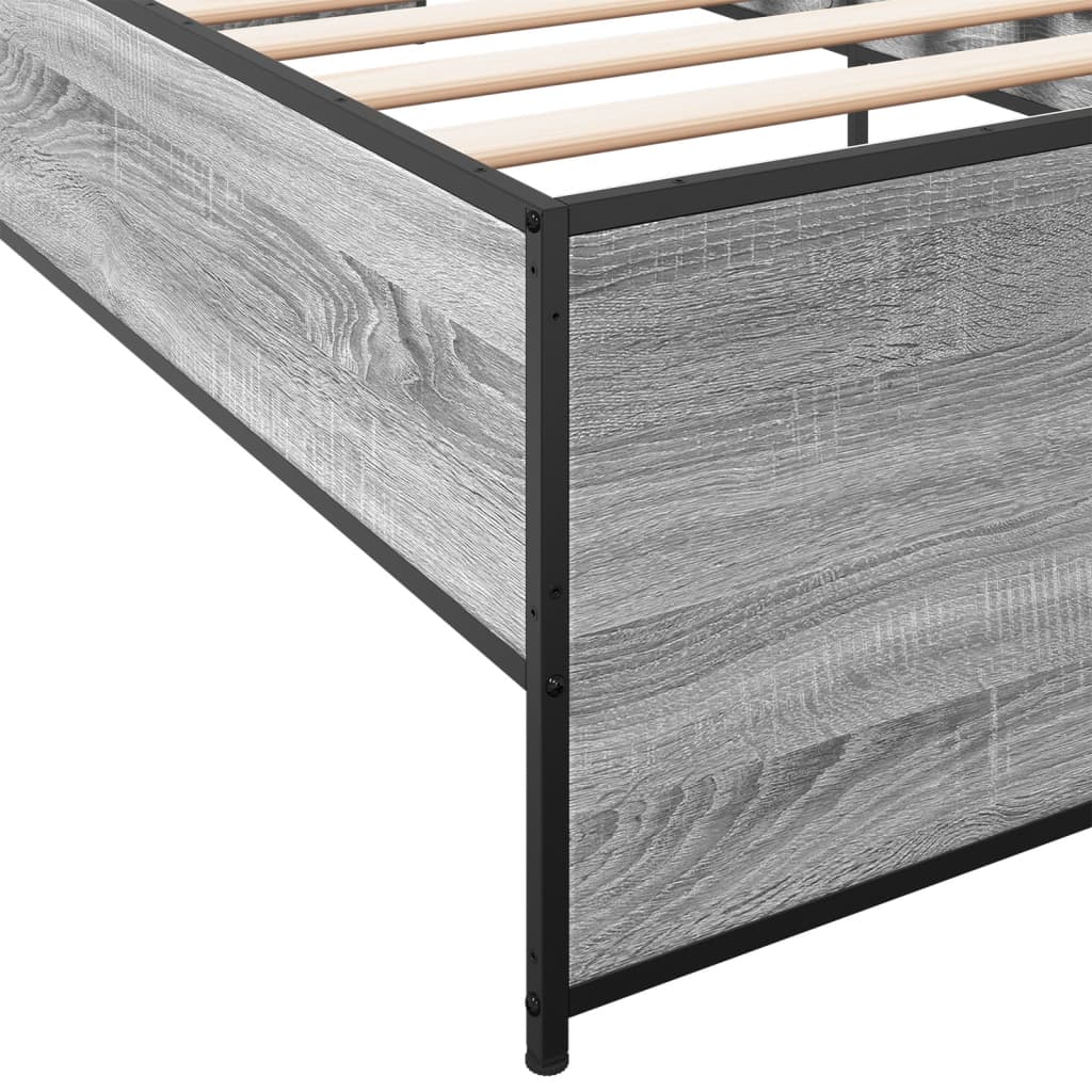 Bed Frame without Mattress Grey Sonoma 75x190 cm Small Single | Luxury Home Accessories | Heulog Glow