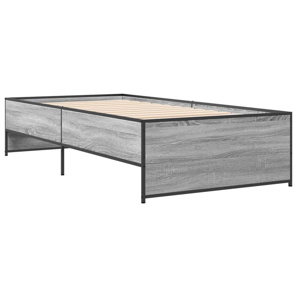 Bed Frame without Mattress Grey Sonoma 75x190 cm Small Single | Luxury Home Accessories | Heulog Glow