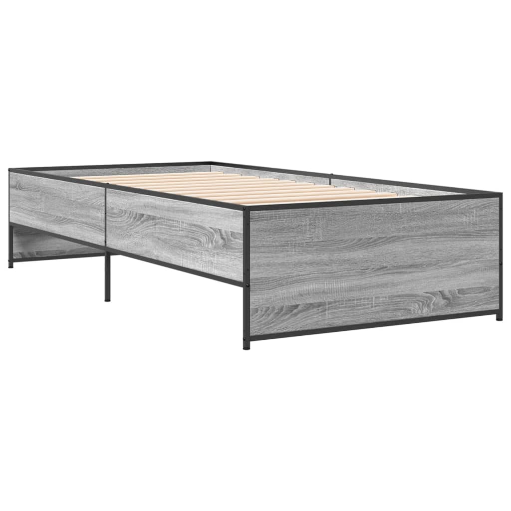 Bed Frame without Mattress Grey Sonoma 75x190 cm Small Single | Luxury Home Accessories | Heulog Glow