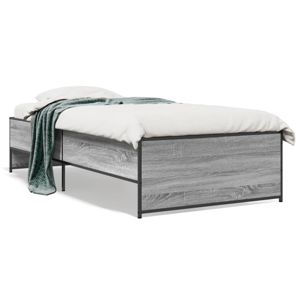 Bed Frame without Mattress Grey Sonoma 75x190 cm Small Single | Luxury Home Accessories | Heulog Glow