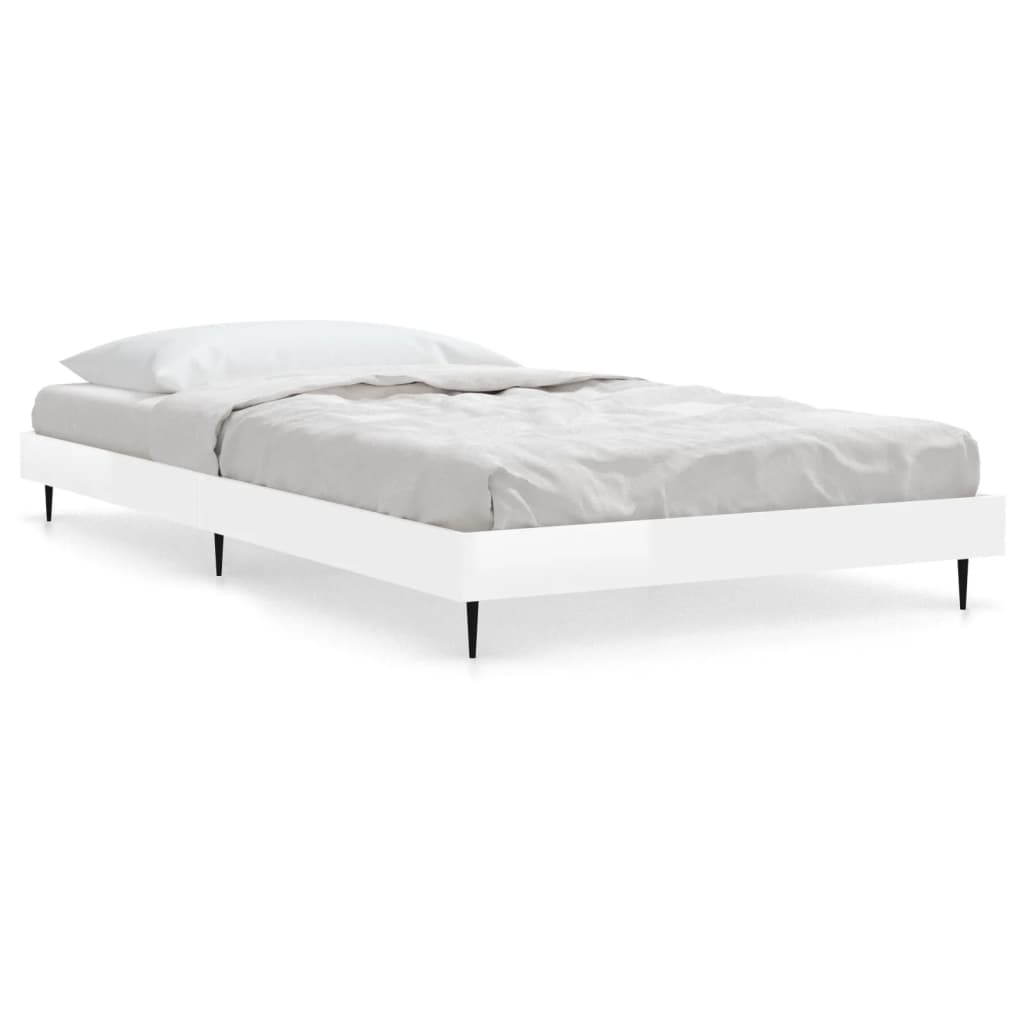 Bed Frame without Mattress High Gloss White 90x200 cm | Luxury Home Accessories | Heulog Glow