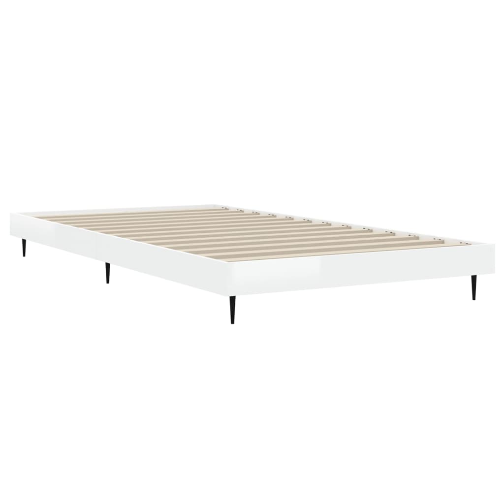 Bed Frame without Mattress High Gloss White 90x200 cm | Luxury Home Accessories | Heulog Glow