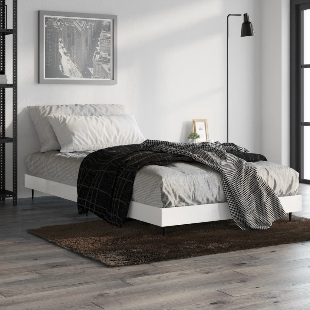 Bed Frame without Mattress High Gloss White 90x200 cm | Luxury Home Accessories | Heulog Glow