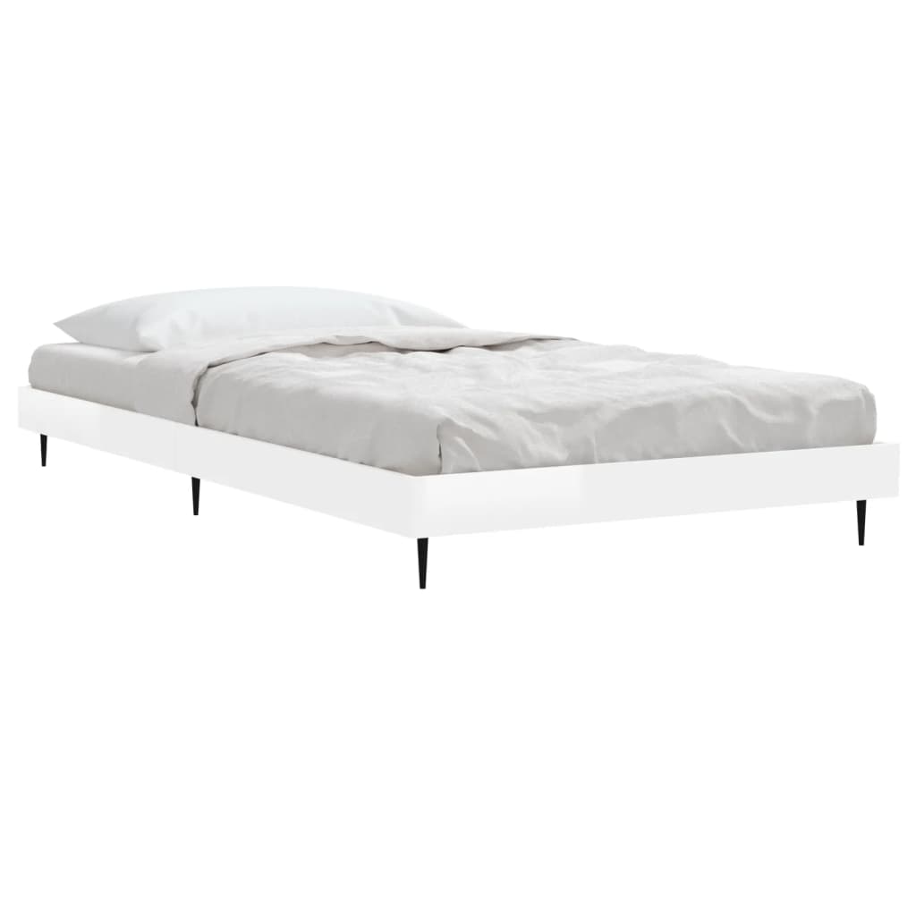 Bed Frame without Mattress High Gloss White 90x200 cm | Luxury Home Accessories | Heulog Glow