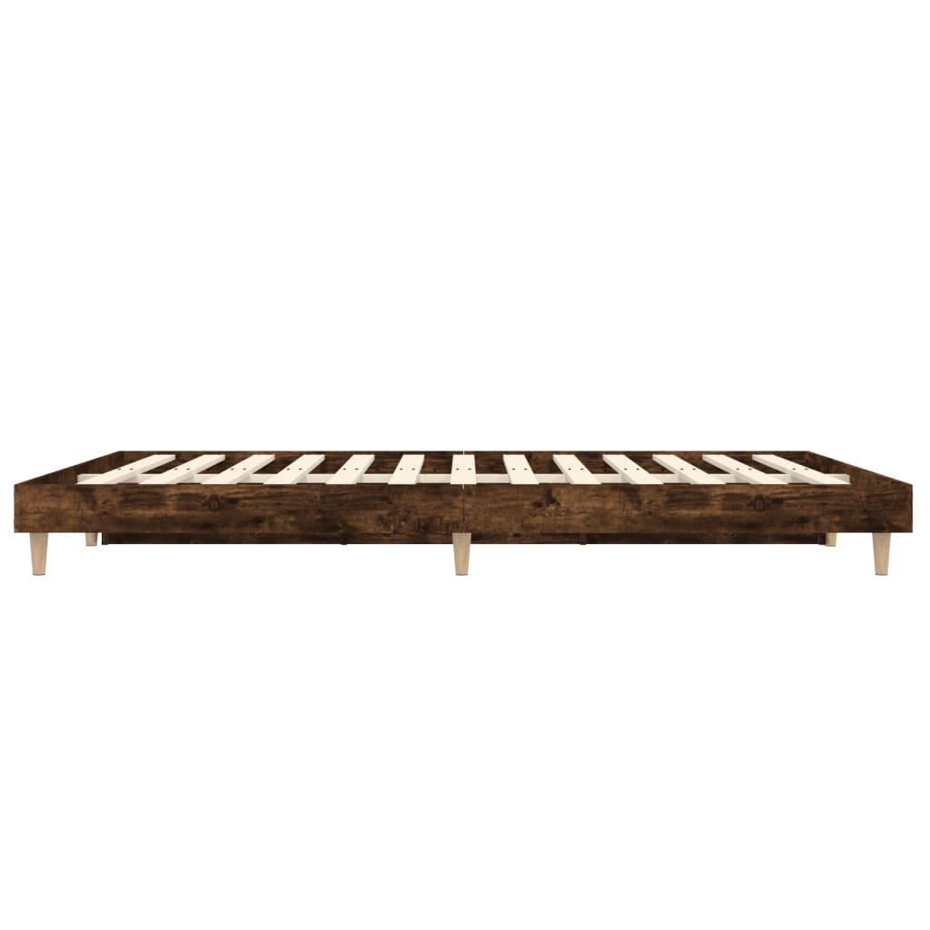 Bed Frame without Mattress Smoked Oak 120x190 cm Small Double Engineered Wood | Luxury Home Accessories | Heulog Glow
