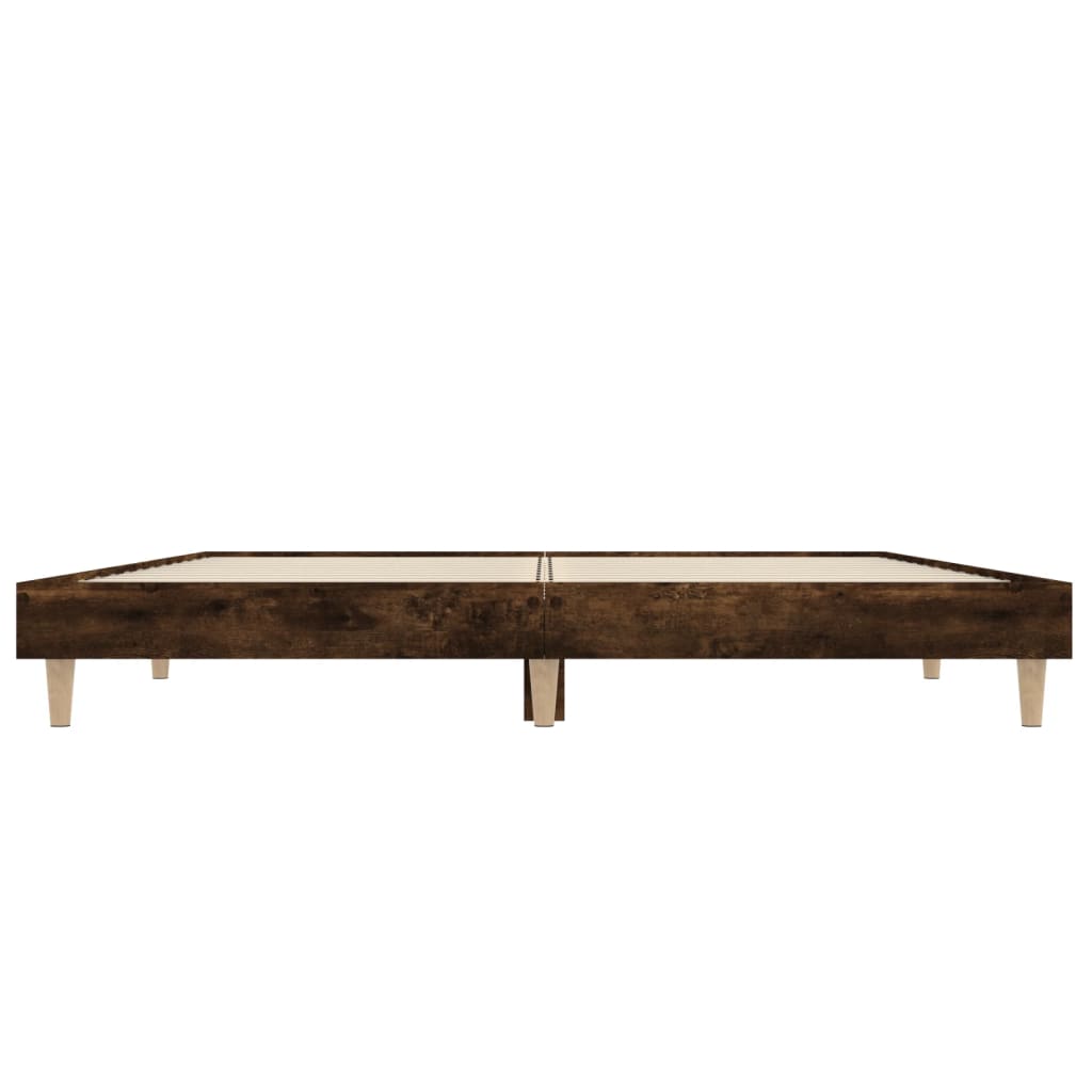 Bed Frame without Mattress Smoked Oak 120x190 cm Small Double Engineered Wood | Luxury Home Accessories | Heulog Glow