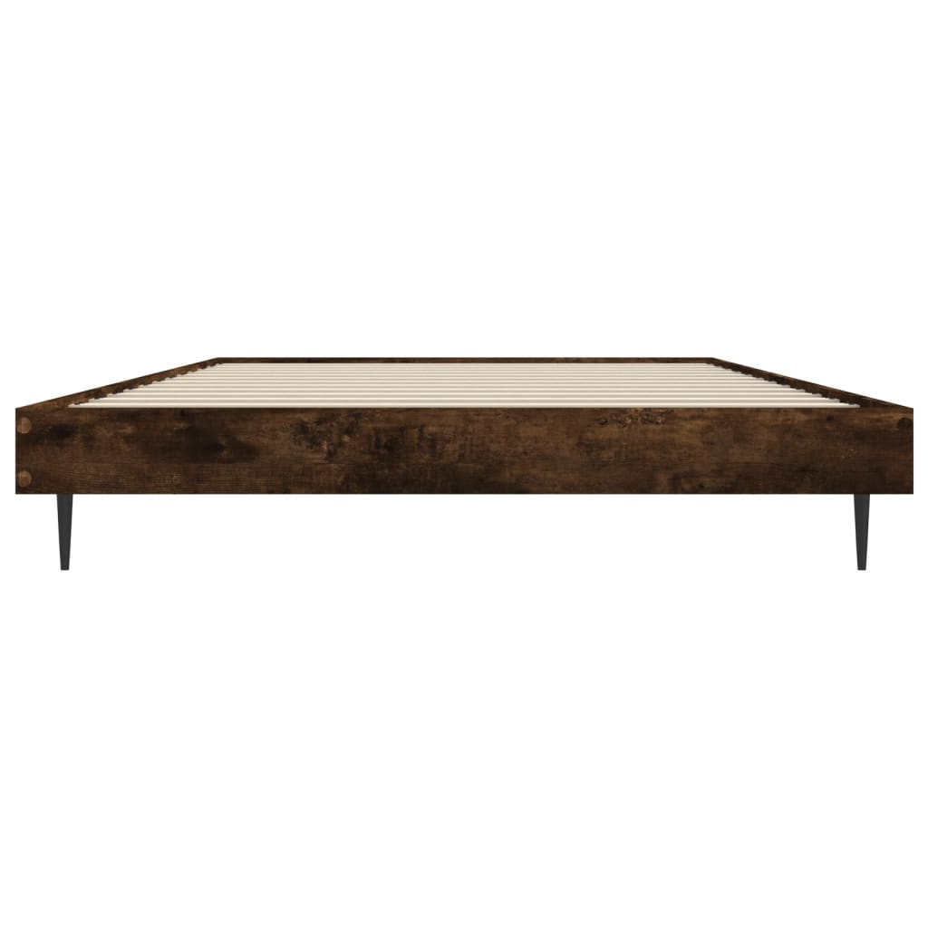 Bed Frame without Mattress Smoked Oak 90x190 cm Single Engineered Wood | Luxury Home Accessories | Heulog Glow