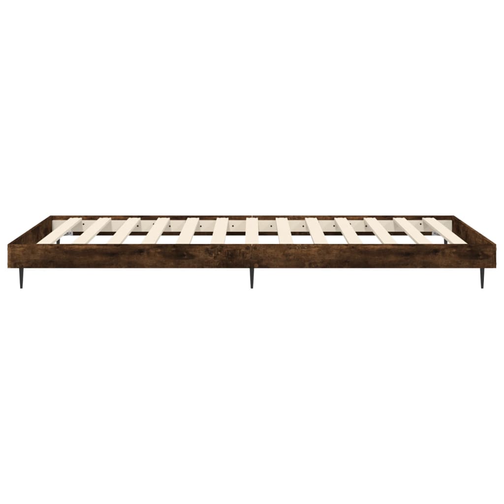 Bed Frame without Mattress Smoked Oak 90x190 cm Single Engineered Wood | Luxury Home Accessories | Heulog Glow