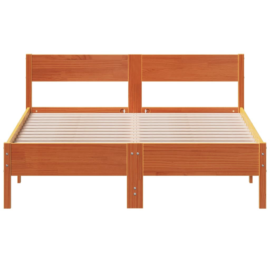 Bed Frame without Mattress Wax Brown 120x200 cm Solid Wood Pine | Luxury Home Accessories | Heulog Glow