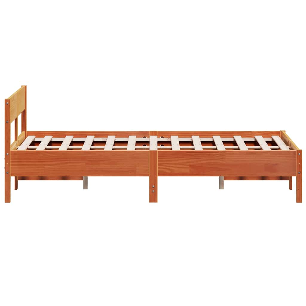 Bed Frame without Mattress Wax Brown 120x200 cm Solid Wood Pine | Luxury Home Accessories | Heulog Glow