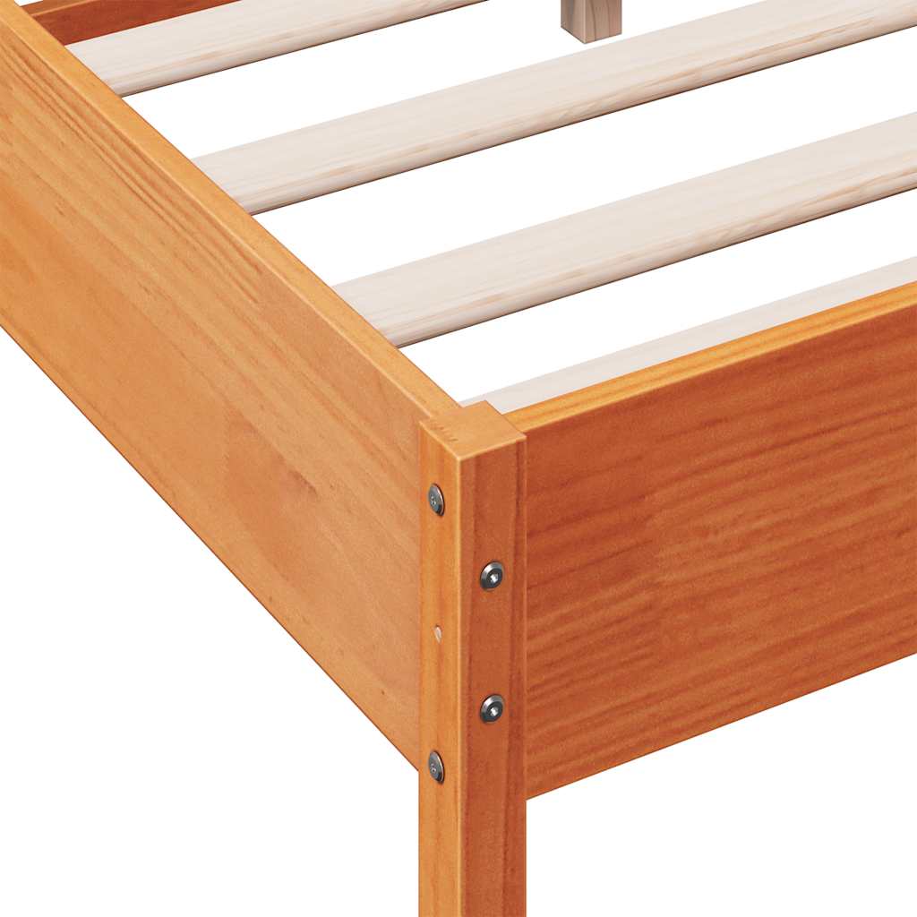 Bed Frame without Mattress Wax Brown 120x200 cm Solid Wood Pine | Luxury Home Accessories | Heulog Glow