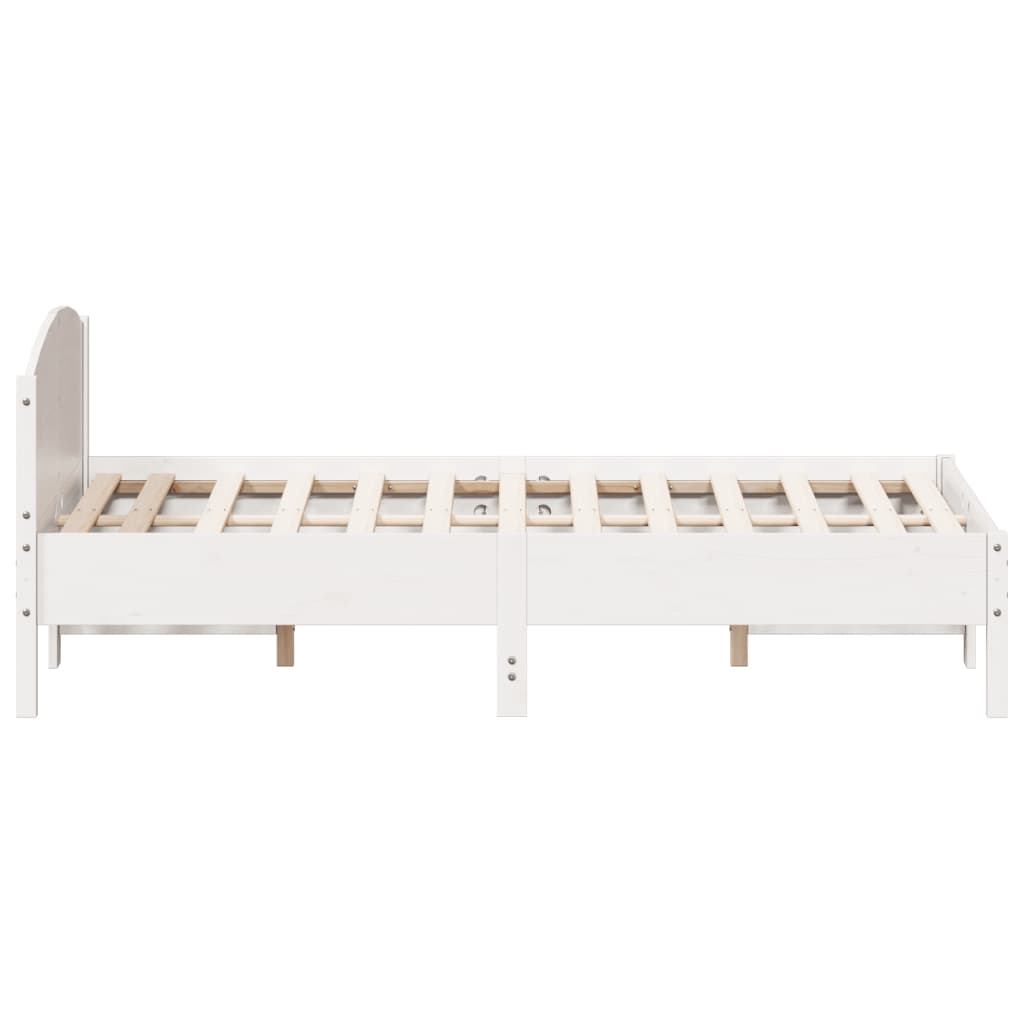 Bed Frame without Mattress White 140x190 cm Solid Wood Pine | Luxury Home Accessories | Heulog Glow