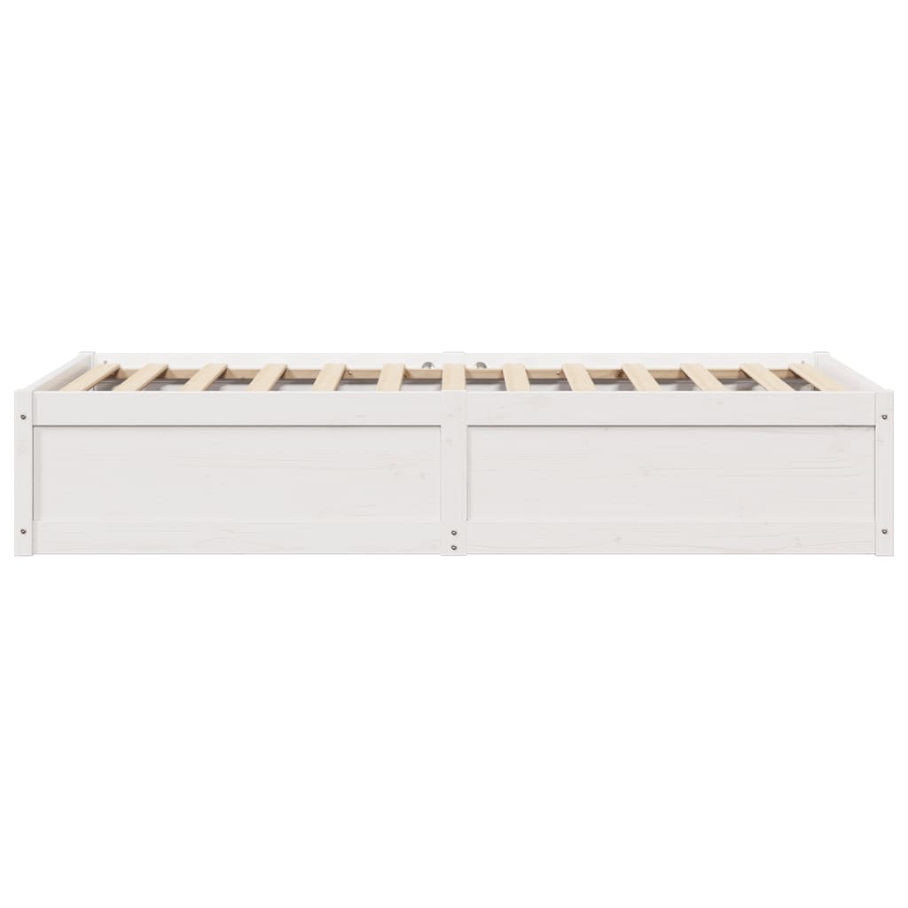 Bed Frame without Mattress White 90x190 cm Single Solid Wood Pine | Luxury Home Accessories | Heulog Glow