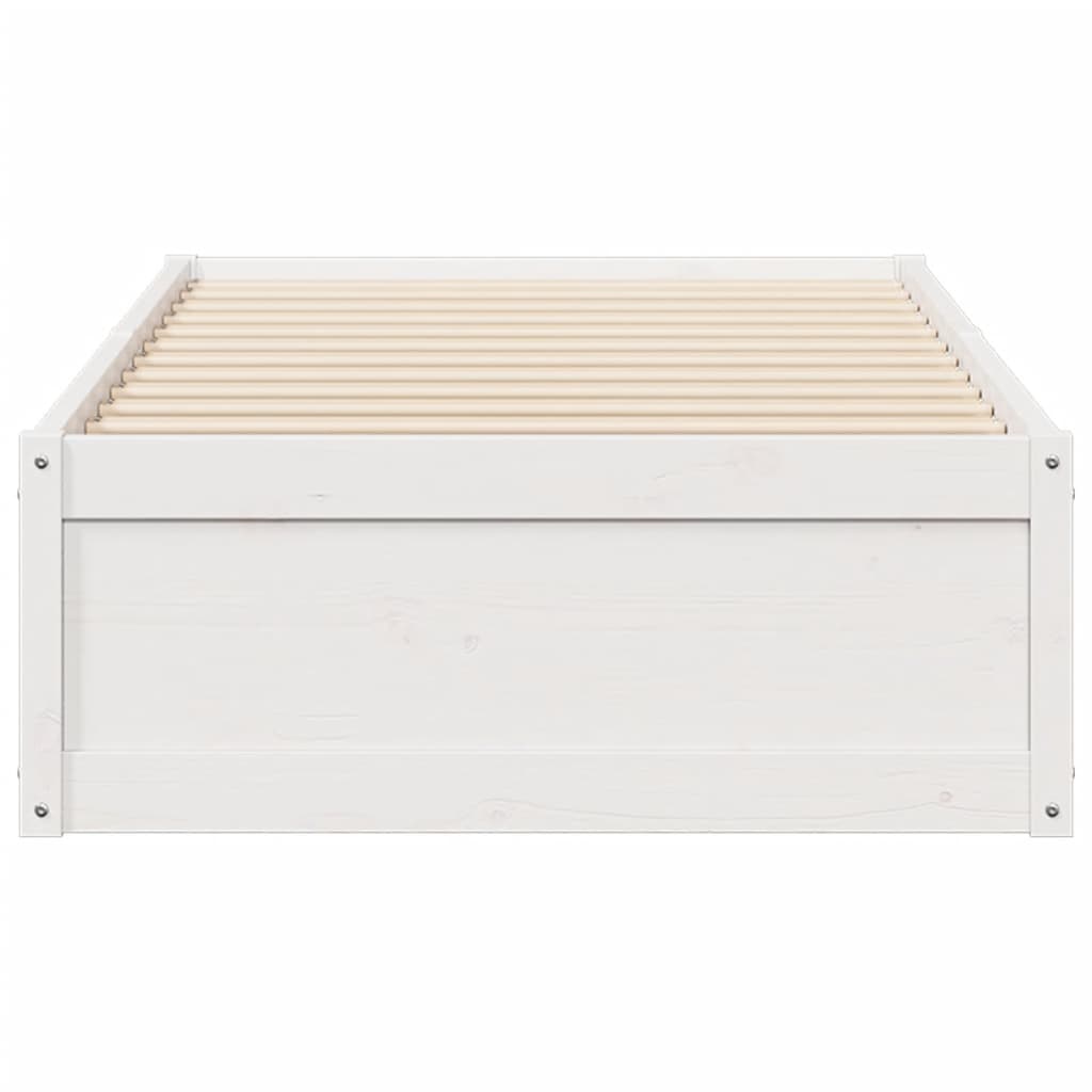Bed Frame without Mattress White 90x190 cm Single Solid Wood Pine | Luxury Home Accessories | Heulog Glow