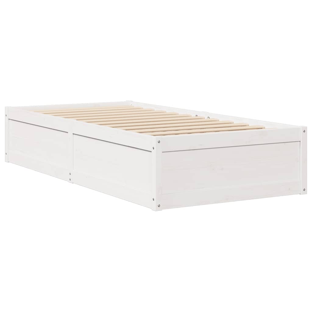 Bed Frame without Mattress White 90x190 cm Single Solid Wood Pine | Luxury Home Accessories | Heulog Glow