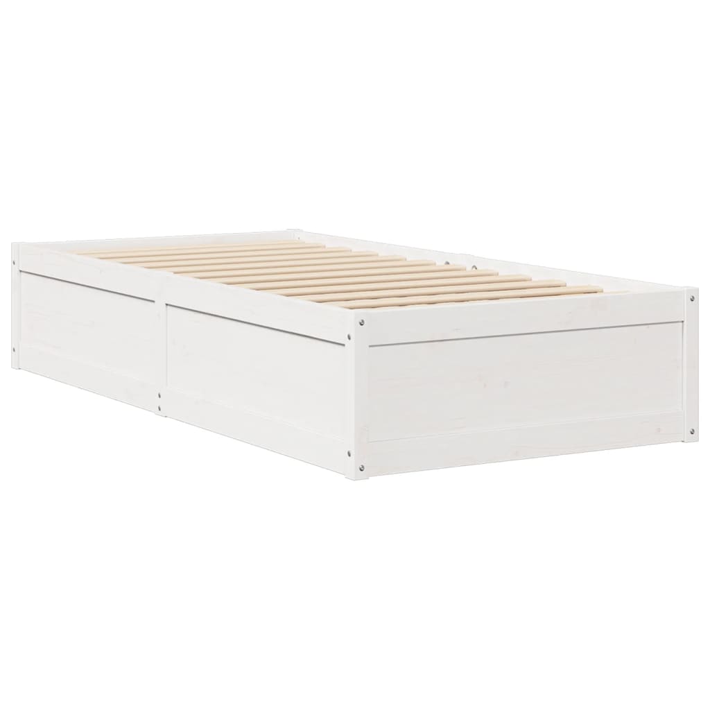 Bed Frame without Mattress White 90x190 cm Single Solid Wood Pine | Luxury Home Accessories | Heulog Glow