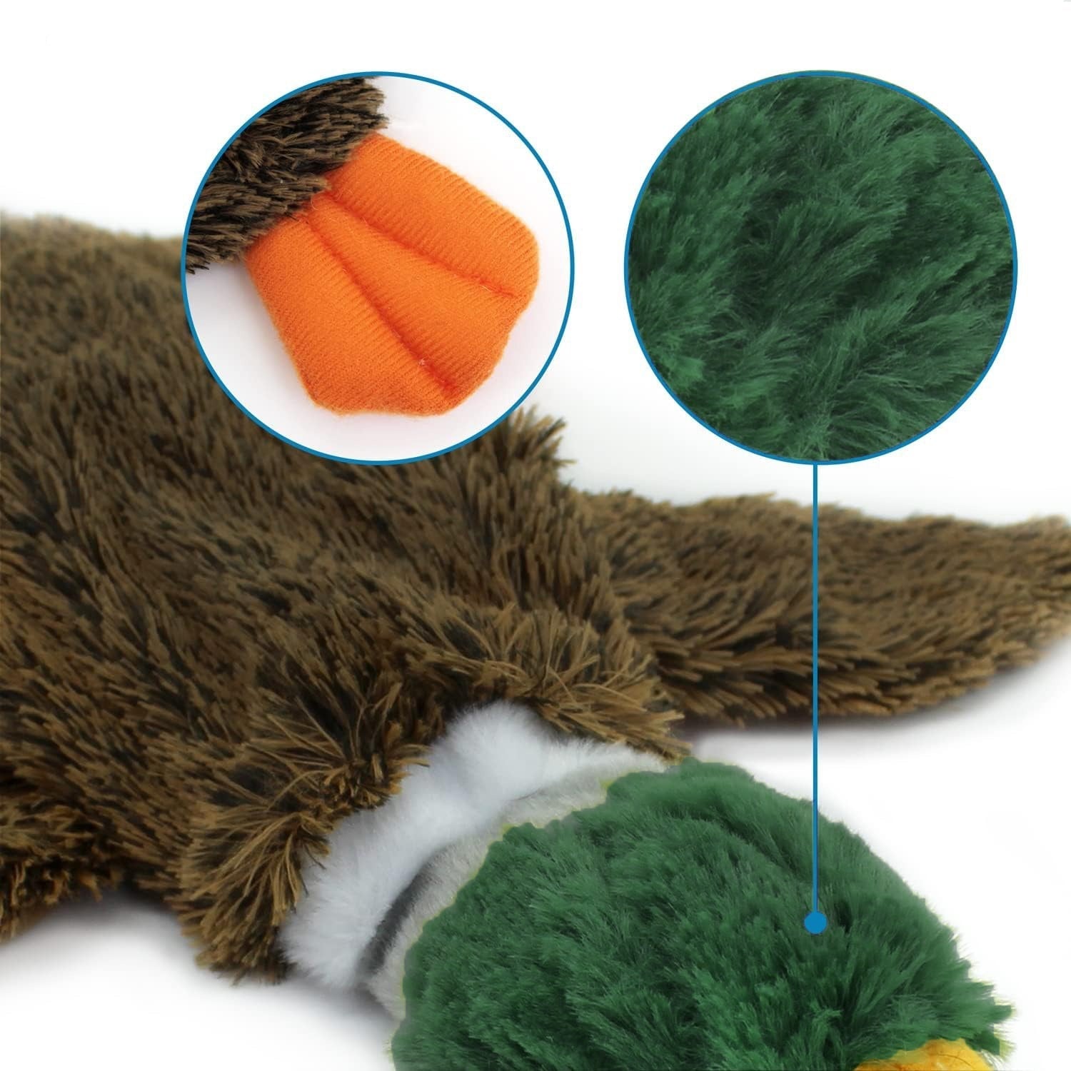 Best Pet Supplies 2-in-1 Stuffless Squeaky Dog Toys With Soft, Durable Fabric For Small, Medium, And Large Pets, No Stuffing For Indoor Play, Supports Active Biting And Play - 1Wild Duck | Luxury Home Accessories | Heulog Glow
